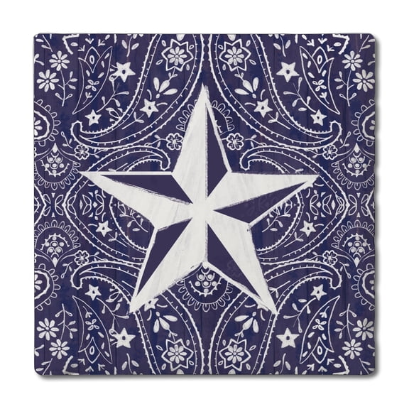 Thirstystone Bue Bandana 4 Pack Tumbled Tile Coasters