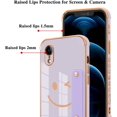 thumbnail image 3 of Compatible with iPhone XR Case with Smiley Face Pattern,Soft TPU Cute Plating Wristband Holder Case Camera Lens Protection Side Small Pattern Shockproof Wrist Strap Case Women Girls-Purple, 3 of 14