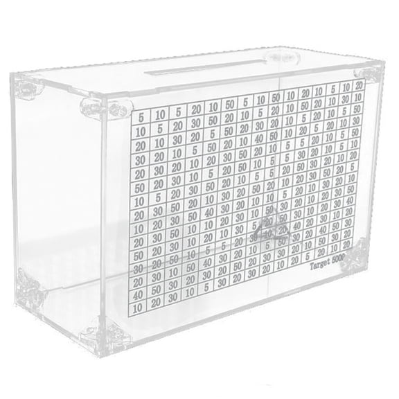 Money Saving Box Clear Acrylic Piggy Bank for Adults Cash Birthday Gift 9 X 6 X 4 in