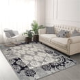Superior Mystique Modern Damask Indoor Area Rug, 5'x8', Black-Grey ...