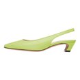 thumbnail image 2 of FSJ Women Classic Square Closed Toe Elastic Strap Slingback Pumps Chunky Block Low Heel Slip On Party Dressy Office Shoes Size 10 Green, 2 of 4