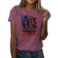 thumbnail image 4 of Tops under $5! Yrmaups Summer Shirt for Women Short Sleeve Patriotic Lightweight Tunics Crewneck Red White and Blue 4th of July American Flag Blouses Outfits, 4 of 7