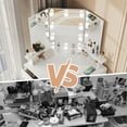 thumbnail image 3 of Veanerwood White Corner Vanity Desk with Mirror and Light,Makeup Table with 4 Drawers and Charging Station for Bedroom, 3 of 15