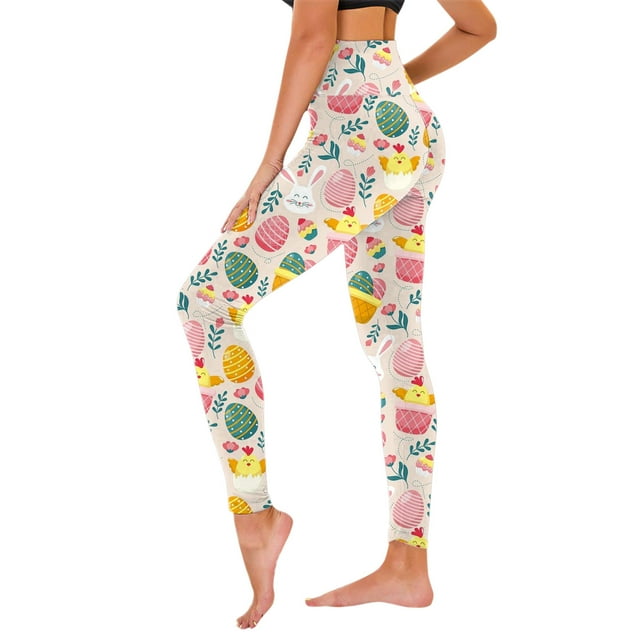 Gibobby Leggings Termicos Pantalones para mujer Leggings con estampado de Pascua Leggings deportivos(Beige, M)