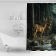 thumbnail image 2 of Forest Deer Shower Curtain, 72" x 72", Animals River Waterproof Bathroom Curtain Washable Shower Curtain Set with 12 Hooks, 2 of 6