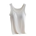 thumbnail image 2 of Fanxing Camisole Tops for Women Built in Bra Tank Tops Plus Size Bras No Underwire Yoga Tops Sports Workout Padded Camis White,XL, 2 of 7