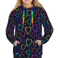 thumbnail image 4 of Hoodies for Women - Colored Heart Comfrt Colour Drawstring Women'S Fashion Hoodies & Sweatshirts, Fall Outfits Clothes for Women 2024 Pullover with Kangaroo Pocket, 4 of 7