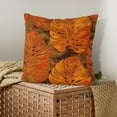 thumbnail image 3 of Burnt Orange Leaf Pillow Covers 20X20 Inch Summer Tropical Monstera Leaves Plant Decorative Pillow Cases Set of 2 Botanical Cotton Linen Throw Pillows Modern Home Decor For Couch Cushion Outdoor, 3 of 6