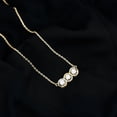 thumbnail image 3 of Rosec Jewels Lab Created Diamond Bar Necklace for Women - 3 Stone Necklace - EF-VS Quality - Ready to Gift, 10K Yellow Gold, 3 of 8