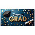 thumbnail image 3 of Graduation Congrats Grad Banner Backdrop Party Decoration Photo Booth Props Celebration Background Event Supplies Stars Ribbons School Ceremony Decor, 3 of 4