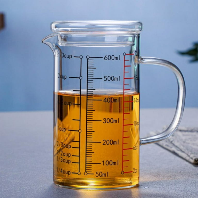 Glass Measuring Cup With Lid, High Borosilicate Glass Measuring Cup For  Kitchen And Restaurant 