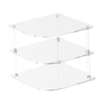 thumbnail image 3 of Estante de esquina acrílico de 3 niveles para almacenamiento de platos, armarios y organizador de almacenamiento para baño, 3 of 9