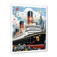 thumbnail image 2 of Designart "Celebrating Titanic in Pop Art Style" Coastal Framed Wall Art - Coastal White Coastal Boat Hallway Framed Wall Art Decor, 2 of 6