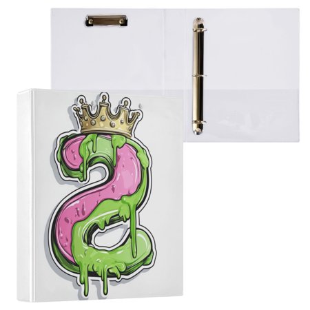 Cartoon-style Letter S 3 Ring Hardcover Binders 1.5in Round Rings for Letter-Size Folder Paper Organizer Pockets for Office Student Recipe