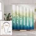 thumbnail image 3 of AmazerBath Shower Curtain, 72x72 Washable Cloth Green Blue Yellow Ombre Fairy Shower Curtains for Bathroom, Fabric Rustic Shower Curtain Set with Hooks, Modern Camper RV Dorm Stall Shower Curtain, 3 of 9