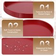 thumbnail image 3 of Bandeja de servir de madera Uxcell, plato decorativo redondo para servir alimentos y bebidas con diseño elegante, rojo, 10.6 pulgadas, 3 of 6