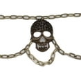 thumbnail image 3 of Women Gold Metal Chain Gothic Belt Skull Skeleton Charm M L XL, 3 of 8
