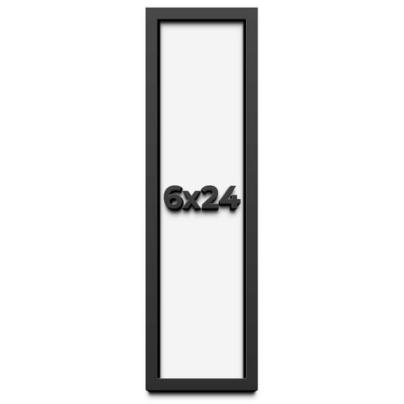 6x24 Shadow Box Frame Black | 1 inches Deep Real Wood Contemporary Shadowbox Display Frame | UV