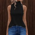 thumbnail image 3 of DuoJiaJ Tank Tops For Women High Neck Summer Tops Casual Pleated Sleeveless Shirts Women’s Casual Tops Black, 3 of 5