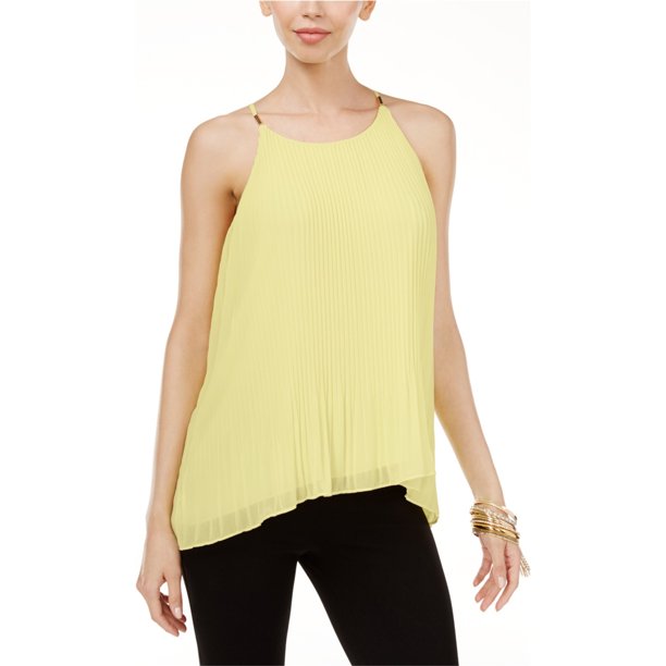 Blusa de punto plisado Thalia Sodi Amarillo Mediano
