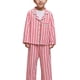 thumbnail image 2 of Conjuntos de pijamas a juego para la familia INSPIRE CHIC de Navidad, con rayas, cuello de muesca, botones, manga larga y pantalones con bolsillo ["Niños y Niñas"] S a rayas, 2 of 5