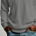 thumbnail image 4 of cocolona Mens Quarter Zip Pullover Tops Long Sleeve Turndown Collar Color Block Shirts Fall Fashion Casual Loose Textured Sweatshirt, 4 of 7