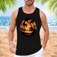 thumbnail image 2 of Beach Tank Top Men Summer Casual Coconut Tree Graphic Crewneck Sleeveless Shirt Beach Vacation Outfits, 2 of 5