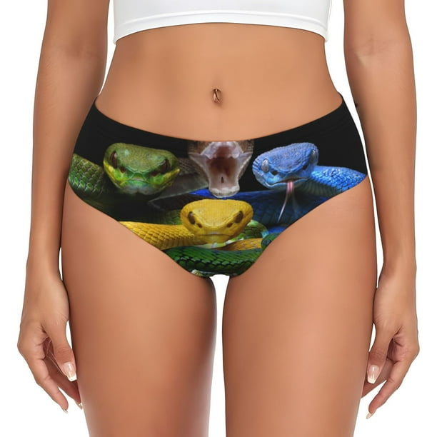 Fotbe Colorful Viper Snake Calzones Estampados para Mujer – Ropa Interior de Algodón, Cómoda, Suave y Elástica-Medium