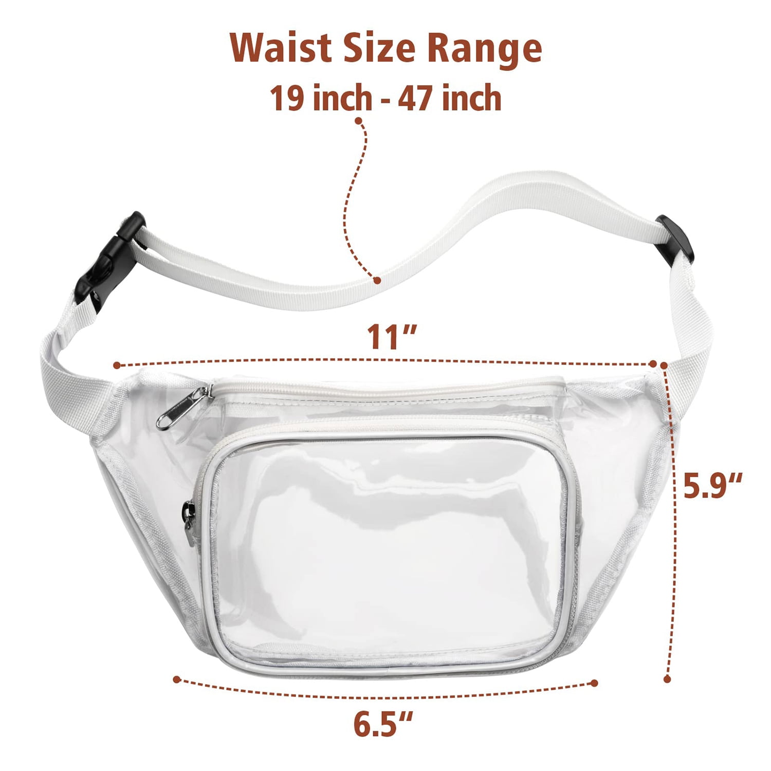  Telena Clear Fanny Pack Stadium Approved Clear Sling Bag  Crossbody bag Purses for Women Transparent Waist Bag with Adjustable Strap  Clear White