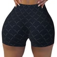 thumbnail image 2 of Lsque Black Fish scales Pattern High Waisted Biker Shorts for Women-Tummy Control Fitness Athletic Workout Running Yoga Gym Shorts,Moisture-Wicking-, 2 of 9