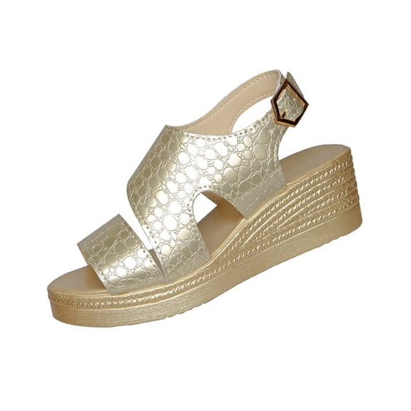 Narveanno Walking Sandals for Women - Comfortable Wedge Sandals with Arch Support - Breathable Knit Open Toe Summer Shoes