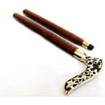 thumbnail image 2 of Set of 2 Wooden Walking Canes with Floral Brass Handles – Strong and Elegant Canes for Men and Women – Comfortable Grip, Ideal for Walking and Gifting, 2 of 4