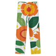 thumbnail image 4 of Floral Pattern Orange Yellow Green Winter Female Pants Flannel High Waist Women Pants Lady Warm Straight Leg Plush Trousers, 4 of 7