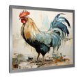 thumbnail image 2 of Designart "Wooden Rustic Rooster Peck IV" Animals Framed Wall Art Decor - Modern Red Chicken Entryway Framed Wall Art, 2 of 6