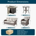 thumbnail image 7 of Unnifurnzi 5 Pieces Outdoor Furniture with Fire Pit-All Weather Outdoor Wicker Sofa with Swivel Rocking Chair Outdoor Furniture for Deck Porch Garden Balcony Poolside-Brown/Beige, 7 of 7