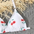 thumbnail image 5 of TOWED22 Girls Swimsuit 3 Piece Bathing Suits Summer Bikini Set Cover Up Skirt Floral Print Ruffle Swimwear for 5-12Y Red,12-13 Y, 5 of 7
