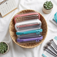 thumbnail image 3 of BlinkLLX Hard Clear PVC Cosmetic Cases Makeup Bag with Zipper, Multicolor, 4 Piece, 3 of 6