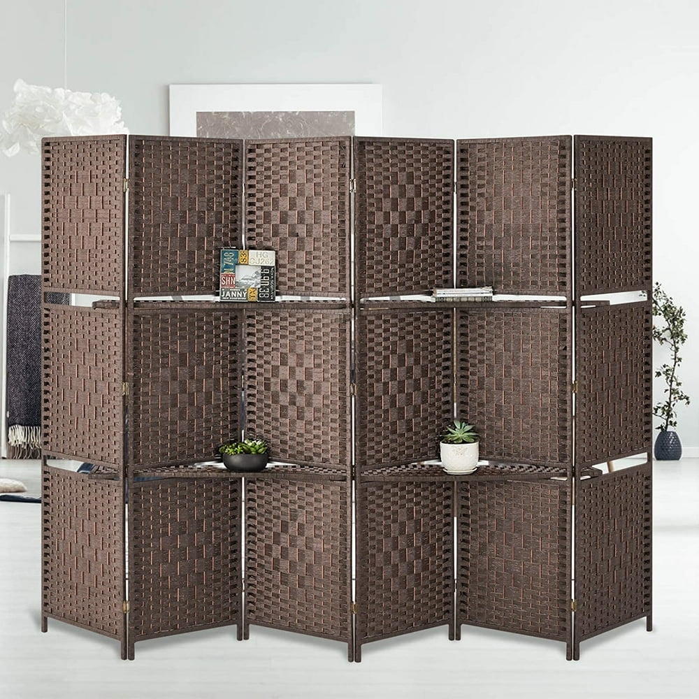 YODOLLA 6 Panel Room Divider, 6 FT Tall&Extra Wide Weave Fiber Room