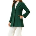 thumbnail image 4 of Unique Bargains Women's Turn Down Collar Buttoned Casual Mid-Long Winter Coat M Dark Green, 4 of 6