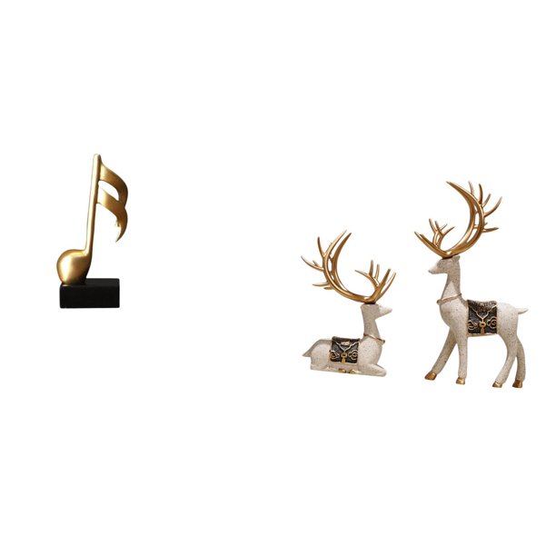 Figura de escritorio,Escultura de nota musical para escritorio,oficina,decoración del hogar,Estatua de ciervo alce,Figuras de alce y ciervo,decoración del hogar,estatuas de resina,Estatua de