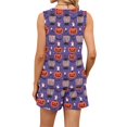 thumbnail image 5 of Women's Halloween Pajamas Matching Halloween Pajamas Halloween Pjs Womens Lounge Set Halloween Pajama Set Summer Pajamas for Women Set 2 Piece Pjs Sets Sleeveless Sleepwear, Purple, XL, 5 of 6