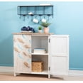 thumbnail image 3 of Surrey 2-Door Coastal Storage Cabinet with Shelves, Natural and Distressed White with Natural and Blue Fish Design, 3 of 15