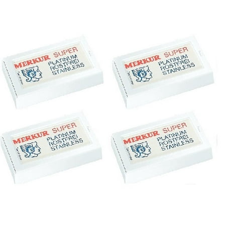 Merkur Double Edge Safety Razor Blades, 10 ct. (Pack of 4) + Schick Slim Twin ST for Sensitive