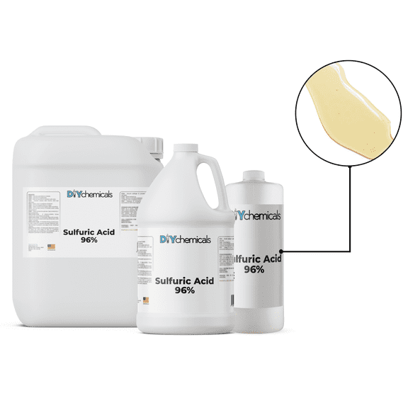 DIYChemicals Sulfuric Acid (H₂SO₄) - Sulphuric Acid 93-96% - 5-GALLON