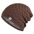 thumbnail image 2 of YAOBAMM Men Cap Men Knitted Winter Beanie Slouchy Cold Resistant Solid Color Warm Thick Plush Soft Decorative, 2 of 6