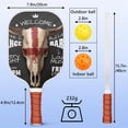 thumbnail image 3 of Pickleball Paddles Set Of 1, Fiberglass Surface, Skull & Tattoo Print, 1 Paddle, 2 Balls & Bag, 3 of 5