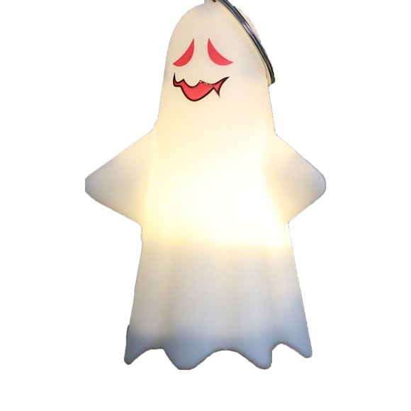 MOQIN 4.1 in Halloween Hanging Light up Ghost Decorations Outdoor, White Hanging Ghosts With Warm White LED Light, Halloween Hanging Decoration for Party Decor Indoor