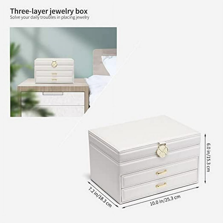 Dropship Jewelry Box For Women 3 Layer Girls Jewelry Organizer Box With 2  Drawers For Ring Necklace Bracelet Earring02 to Sell Online at a Lower  Price