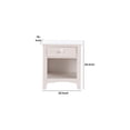 thumbnail image 4 of HomeStock Handcrafted Haven White Night Stand with Bottom Open Shelf and Smooth Top for Cozy Bedroom 16" x 22" x 24" Stylish Storage, 4 of 10