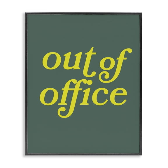 Stupell Industries Contemporary Minimal Out Of Office Black Framed Giclee Art, 11 x 14, by Victoria Barnes